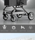 Double Layer Pet Stroller, Foldable Lightweight Dog Cat Carrier for Outdoor Travel, Portable Pet Carriage