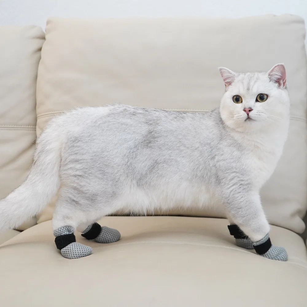 Soft Cat & Dog Paw Cover Booties — Anti-Scratch Protective Shoe Covers for Grooming, Injections & Baths