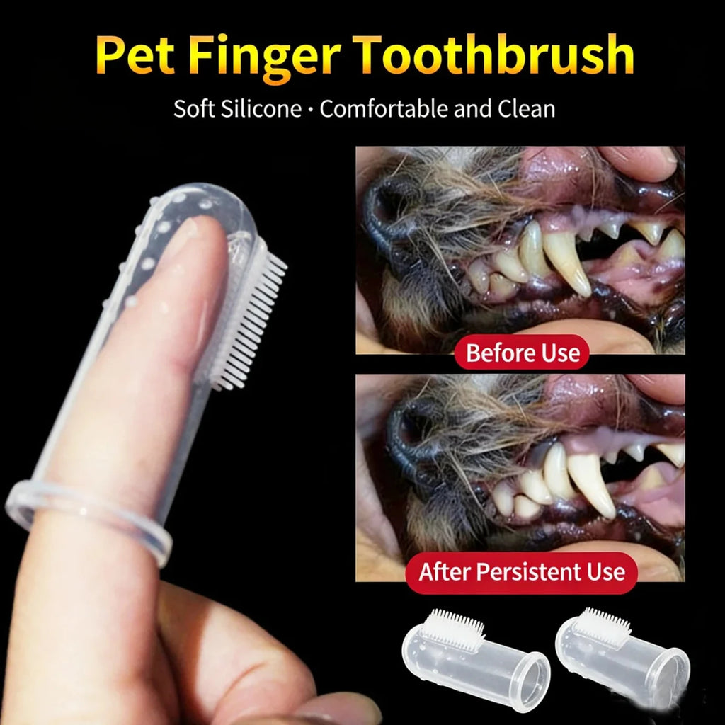 1 Pc Soft Silicone Pet Finger Toothbrush Gentle Dental Care Tool for Dogs & Cats Easy to Use Teeth Cleaning Brush