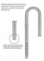 Stainless Steel Aquarium Filter Lily Pipe & Oil Film Skimmer (WYIN Style, Inflow/Outflow)