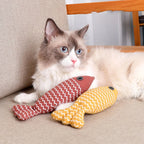 Catnip Simulation Fish Plush Cat Chew Toy — Teeth Grinding Self-Enjoyment Cotton Toy for Kittens