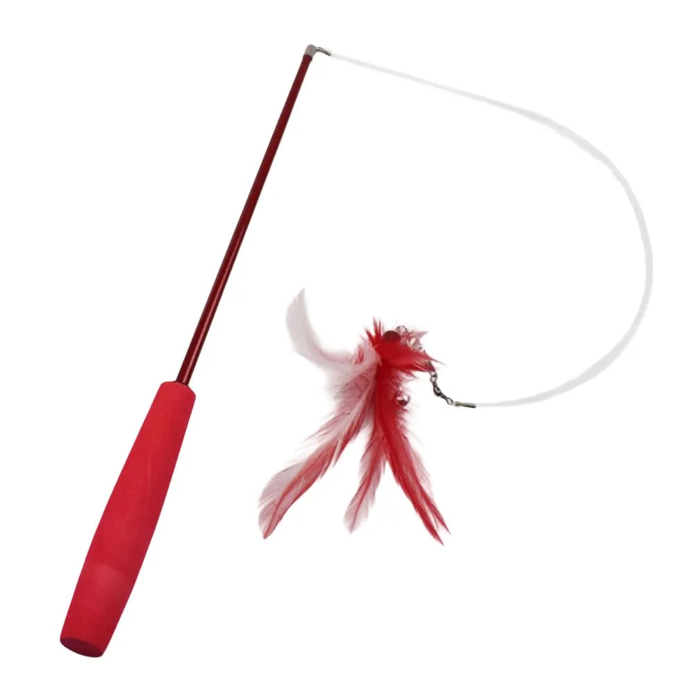 3-Section Telescopic Cat Teaser Wand — Durable Interactive Fishing Pole Stick for Cats
