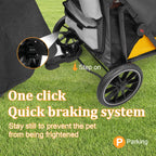 One-Click Folding Dog Stroller for Large Dogs Outdoor Pet Jogger Wagon Stroller Carrier with Storage Pockets 4 Wheels Pet Travel Stroller