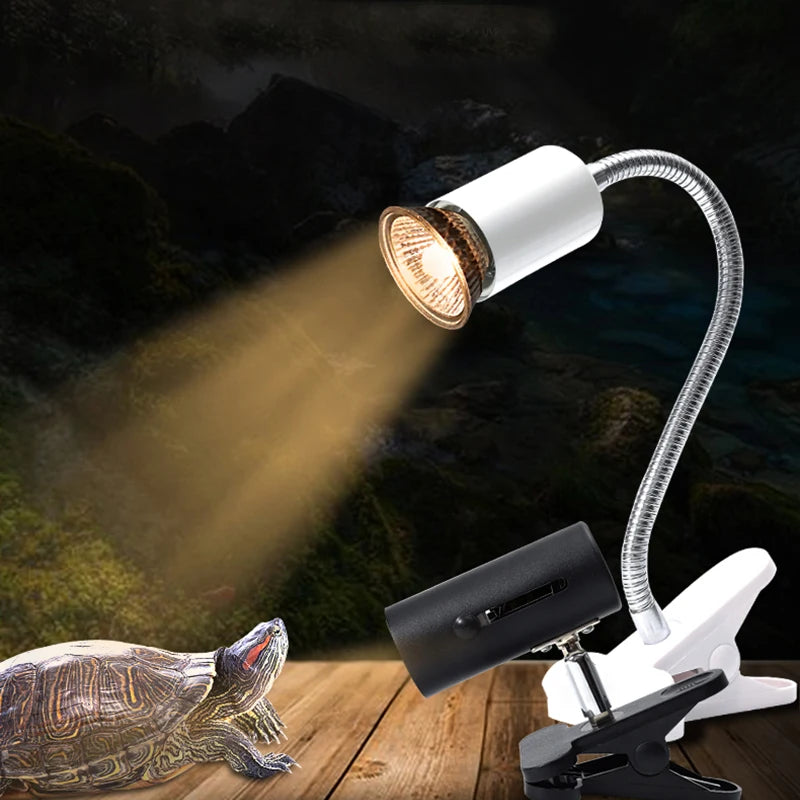 UVA Reptile Light Kit with Clip-On Bulb Lamp Holder Turtle Sun UV Heat Lamp Kit Turtle Light Lizard Lighting EU Plug