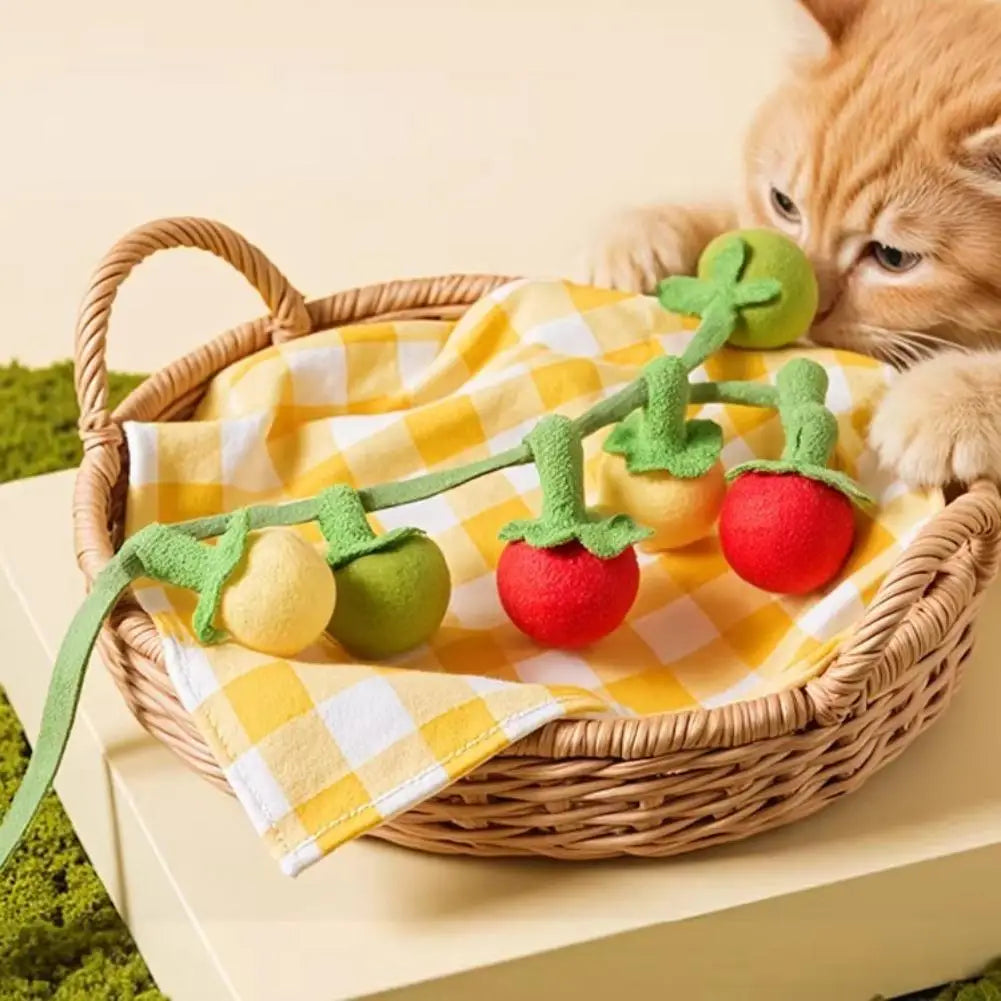 Tomato Cat Teaser String Toy (3-Pack)