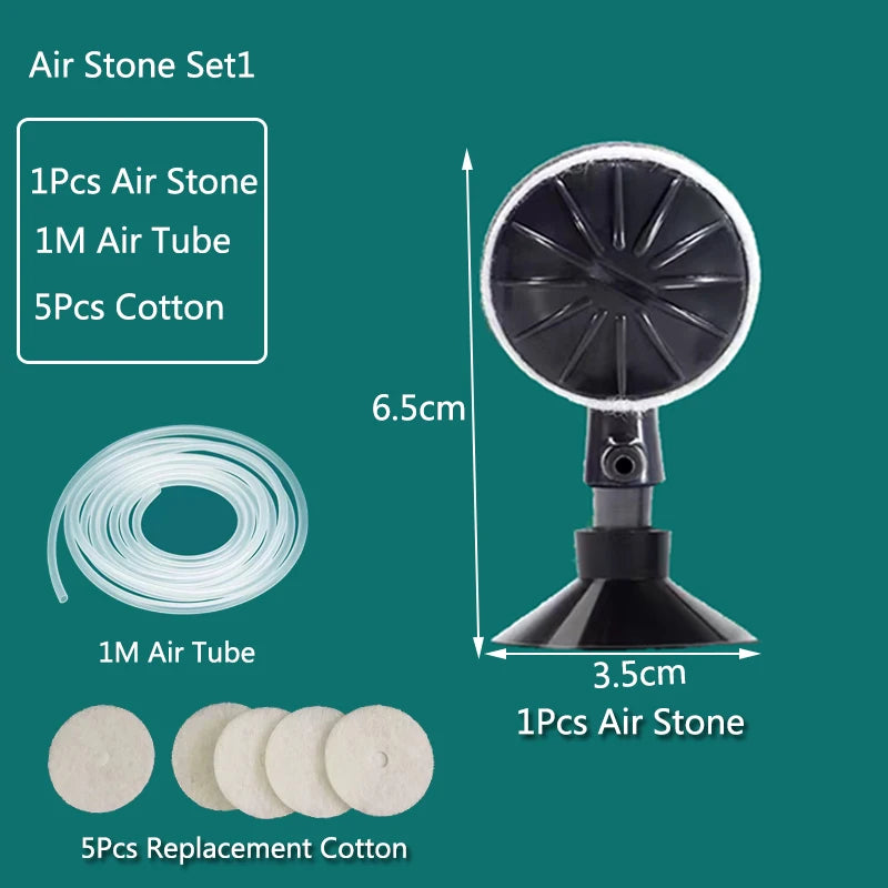 Plastic Aquarium Air Stone Aerator (1–2pcs, Pond & Fish Tank, Oxygen Bubbler)
