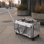 Pet Stroller Suitcase Mesh Panels Soft-Sided Pet Stroller Pet Transport Top Opening Ventilated