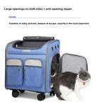 Approved Telescopic Pet Trolley Carrier Bag Luxury Foldable Wheel Pet Trolley Bag Case Folding Pet Travel Carrier Bag