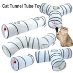 Foldable Polyester Cat Tunnel Tube — Portable Breathable Interactive Play Nest for Cats & Small Pets