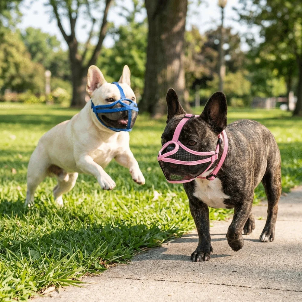 Short Snout Dog Muzzle for Flat-Faced Breeds (Breathable, Flexible)
