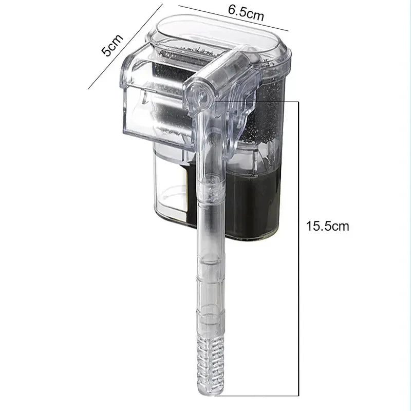 USB Mini Suspended Aquarium Filter (2.5W, 250L/H, For Tanks Under 30cm, Ultra-Quiet)