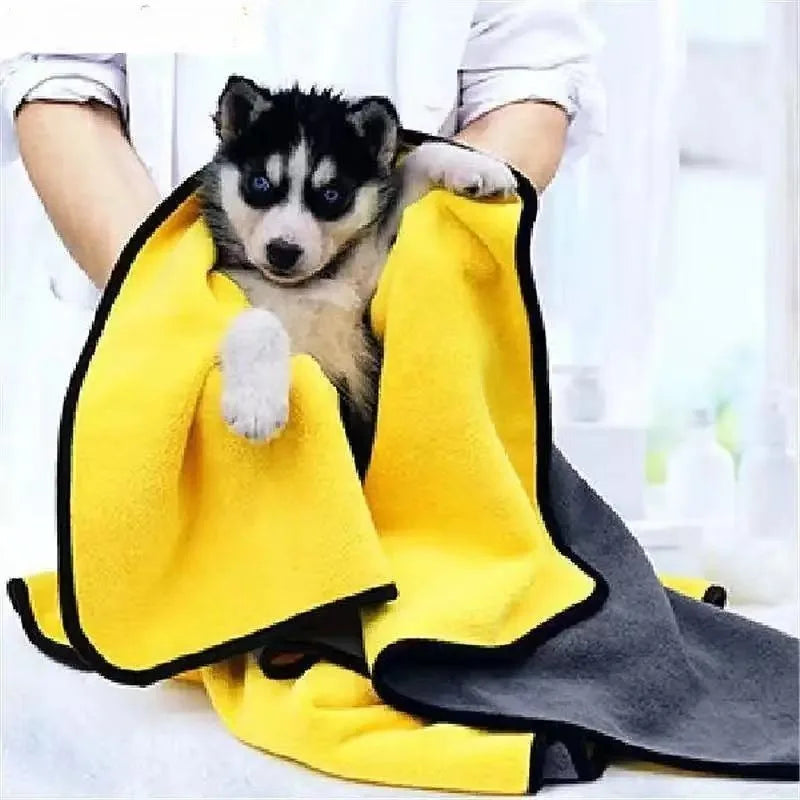 Pet Dog Cat Super Absorbent Microfiber Bath Towel - Quick-Drying High-Quality Grooming Towel, for Small/Large Dogs Cats Bathing