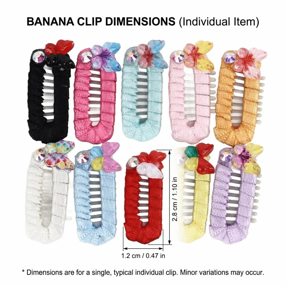 Bow Pattern Pet Hair Clips 10-Pack (Floral, Mini, for Small Dogs)
