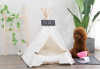 Portable Pet Teepee Bed with Thick Cushion (Up to 15lbs)