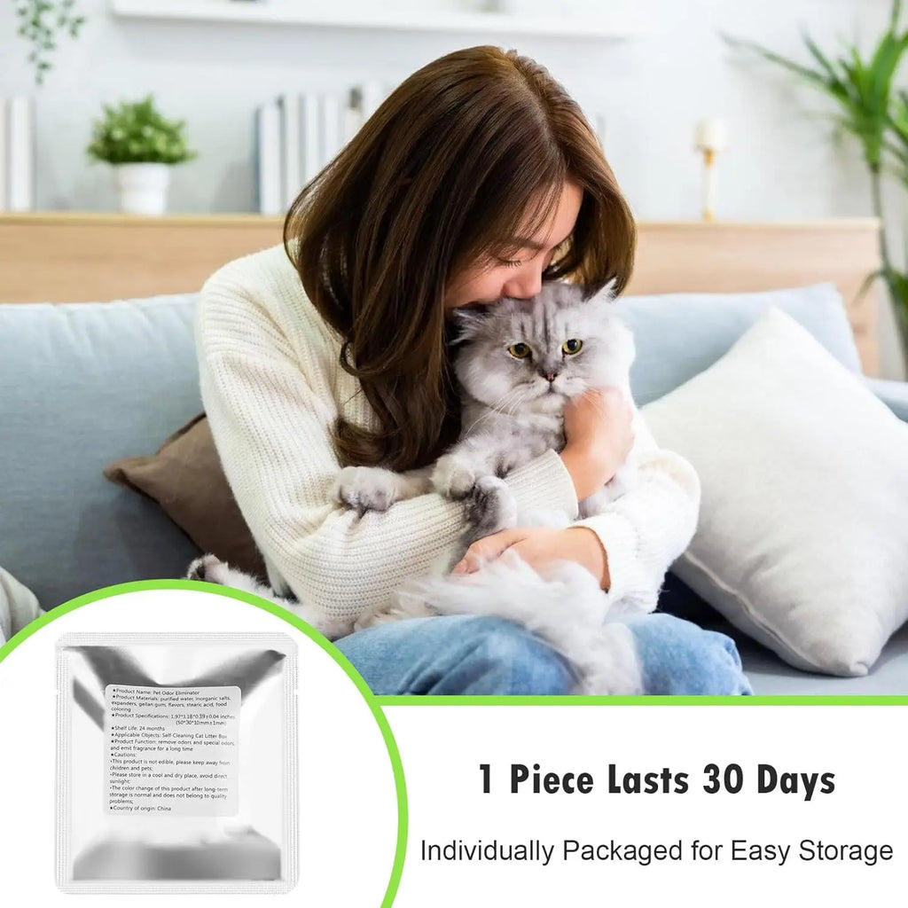 Pet Odor Eliminator: 6-Pack Floral Scent Gel for Meowant Self-Cleaning Litter Boxes - Long-Lasting Neutralizer and Effortless
