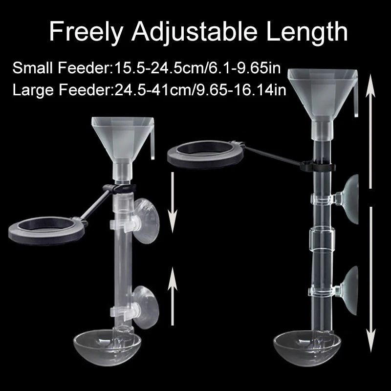Acrylic Telescopic Aquarium Fish Feeder Tube (Transparent, Adjustable Length, Feeding Ring)