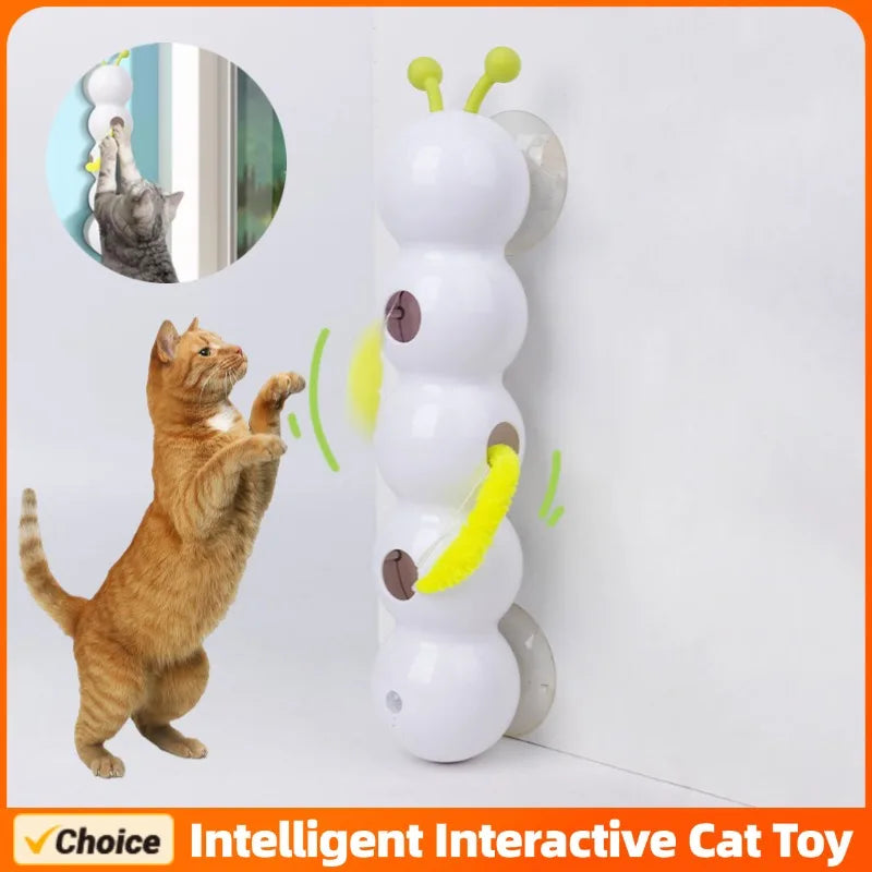 Intelligent Motion-Activated Caterpillar Pop-Up Cat Teaser — Auto-Emerging Sensor Toy for Kittens