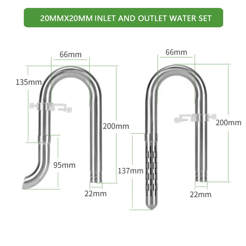 Stainless Steel Aquarium Filter Lily Pipe & Oil Film Skimmer (WYIN Style, Inflow/Outflow)