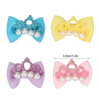 20pcs Bow Shaped Pet Hair Bow Elastic Band Cartoon Look Dog Hair Tie Crown Style Soft Textured Pet Crown Ornament