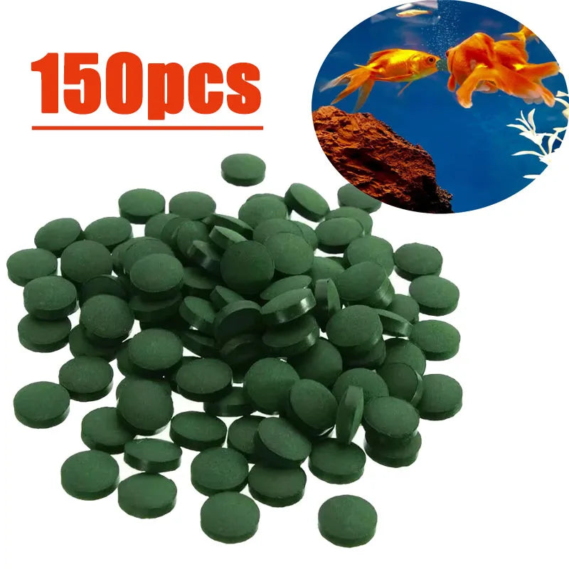 Tropical Fish Spirulina Pellet Tablets (50–650pcs, High Protein, Blended Nutrition Diet)
