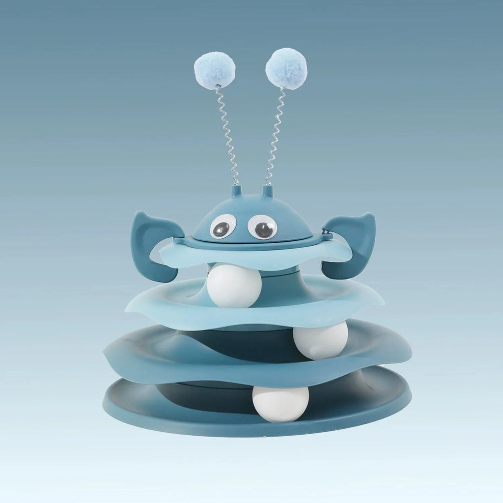 Little Bee Tumbler Turntable Cat Teaser Toy — Self-Righting Interactive Spinning Artifact