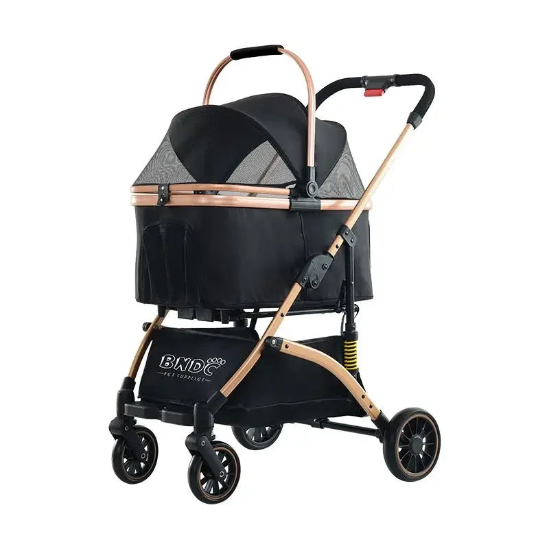 Detachable Basket Pet Stroller Large Space and Comfortable Dog Stroller Easy Folding Pet Stroller Portable Pet Handbag