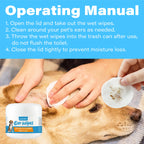 Dog Cat Ear Cleaning Wipes Gentle Non-Irritating Disposable Removes Wax Odor Control Lint Free Travel Friendly All Breeds Daily
