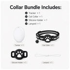No-Monthly-Fee Find My Compatible Smart GPS Collar Tracker for Cats & Dogs - Waterproof Finder Tag (iOS)