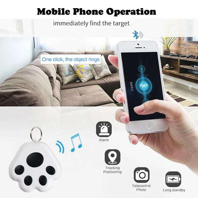 Mini Bluetooth GPS Smart Tracker with Anti-Loss Reminder - Pet, Kids, Bag & Key Finder for iOS & Android