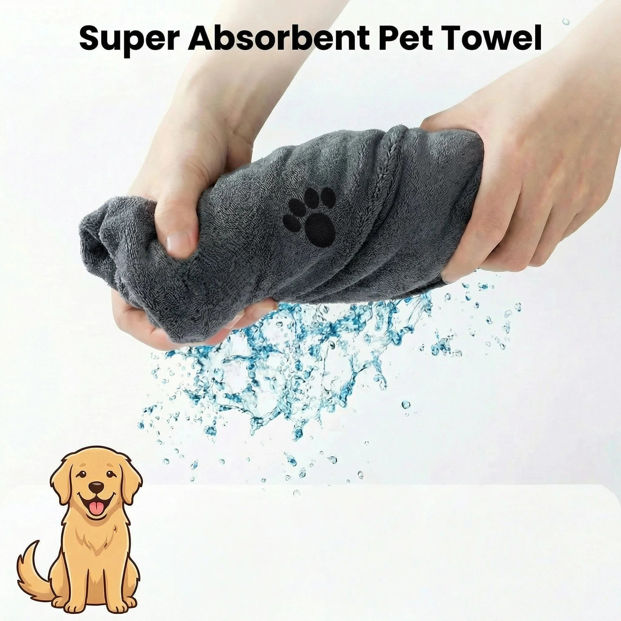 50*100 Super Absorbent Dog Bathrobe Cat Accessories Pet Bath Towel Cat Blanket Dog Products Quick Dry Soft Microfiber Pet Towel