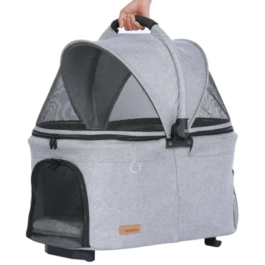 ROODO 2026 Upgraded Version 3 in 1 Dog Cat Stroller with Detachable Carrier Lightweight Folding Portable All Terrain Pet Travel