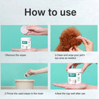130pcs Eye Wipe For Dogs Cats,Pet Ear Cleaner Wipe Cleaning Tear Stains Dirts Earwax Wet Wipe,Tear Stain Remover Cleaner Pads