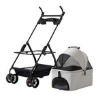 Detachable Pet Dog Stroller 4 Wheels Foldable Dog Cat Carrier with Cup Holder Pet Transport for Dogs Outdoor Puppy Basket