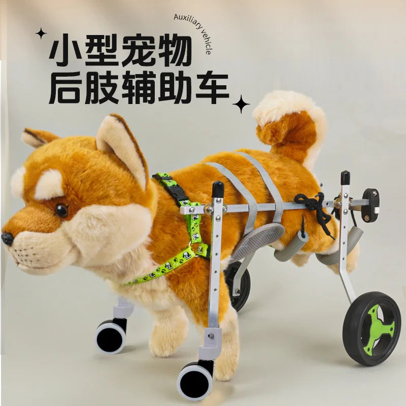 Metal 4-Wheel Dog Wheelchair for Disabled & Elderly Pets - Hind Leg Support Aid for Dogs & Cats