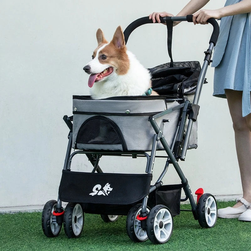 3 in 1 Folding Pet Stroller Detachable Carrier for Medium Dogs Small Dogs Cats  dog car seat  dog carrier