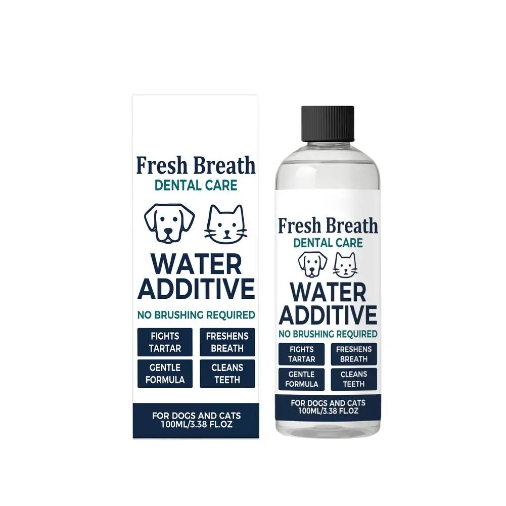100ml Fresh Breath Dog Cat Mouthwash Gentle Formula To Fight Tartar Pet Dental Care Water Additive Freshen Breath No Brushing