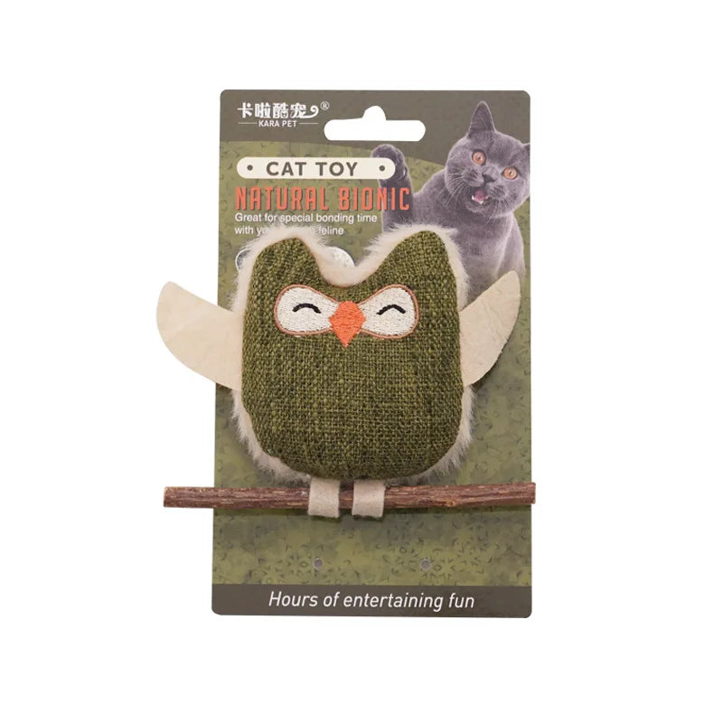 Catnip & Silvervine Feather Chew Toy — Dental Cleaning & Boredom Relief Toy for Cats