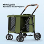 High Quality Foldable 4 Wheels Pet Carrier Adjustable Comfortable Waterproof Pet Stroller Washable Portable Travel Product