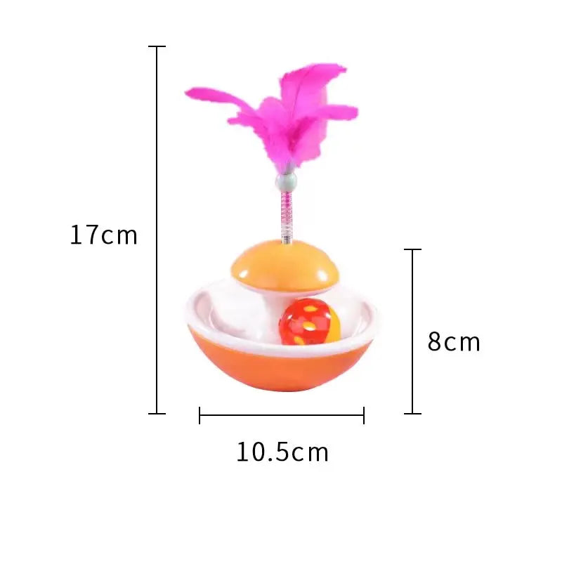 Feather Tumbler Cat Toy with Bell — Self-Righting Wobble Entertainment for Kittens