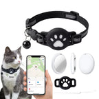 No-Monthly-Fee Find My Compatible Smart GPS Collar Tracker for Cats & Dogs - Waterproof Finder Tag (iOS)