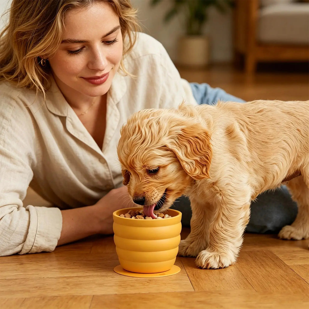 Silicone Pet Slow Feeder Bowl (Anti-Slip, Dishwasher Safe)