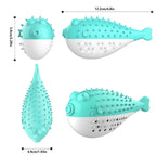Pufferfish Catnip Detachable Bell Cat Chew Toy — Teething Kitten Toy with Built-In Bell