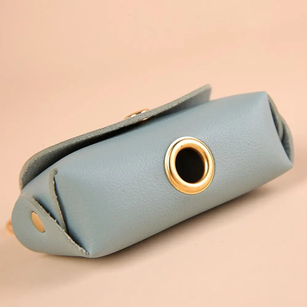 Leather Pet Waste Bag Dispenser (Keychain, Multi-Color, Lightweight)