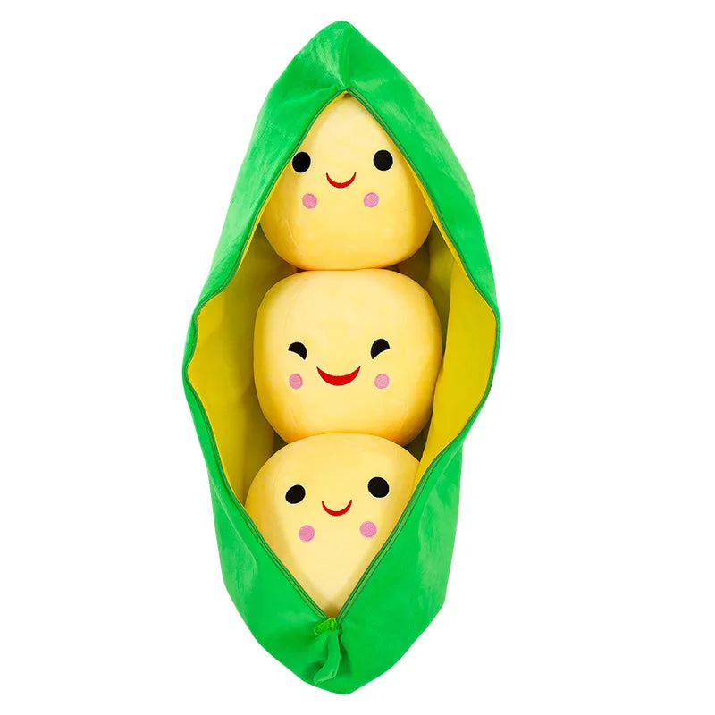Pea Pod Plush Stuffed Toy — Cute Funny Dutch Bean Doll Birthday Gift & Home Decor