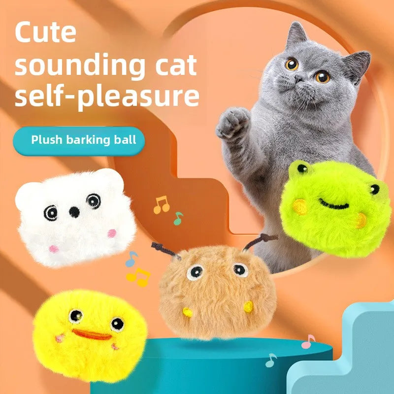 Touch-Activated Sound Cat Teaser Toy — Bite-Resistant Animal Sound Frog, Bird, Cricket & Mouse Toy