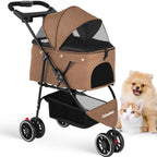 Portable Foldable Pet Stroller with Canopy (Small Dogs & Cats)