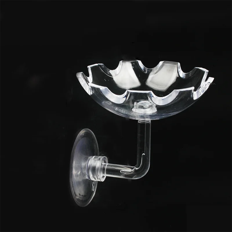 Glass Aquarium Shrimp Feeding Ring & Feeder Dish (Transparent, Floating, Bottom Use)
