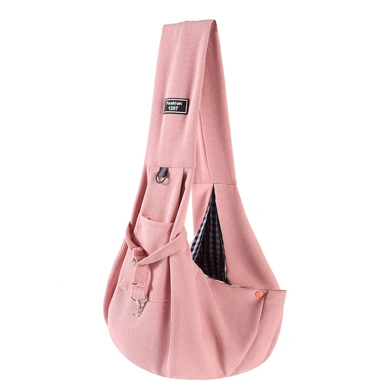 New Lightweight Crossbody Pet Bag Mesh Cat Bag Dog Out Portable Shoulder Bag Waffle, Suitable For Pets Travelling Outside