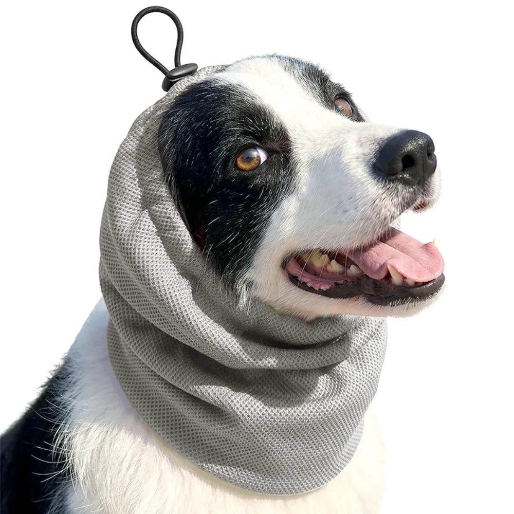 Pet Headgear Elastic Mesh Dog Cooling Head Cover Breathable Washable Pet Snood Quick Dry Adjustable Dog Cooling Bandanas Camping