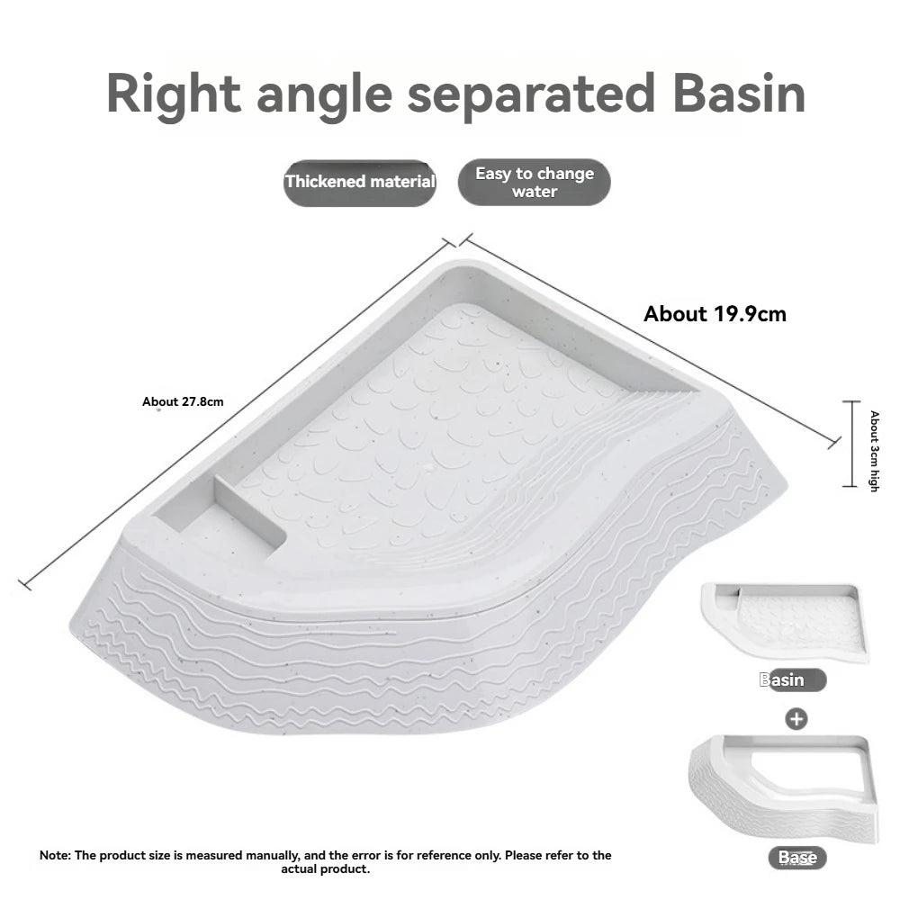 Yellow Edge Turtle Bath Basin Half Water Reptile Turtle Bath Basin Water Food Dual-Use Crawling Pet Breeding Box Landscaping